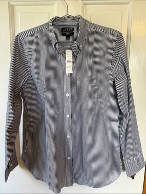 J. Crew Jules classic-fit shirt in striped cotton poplin